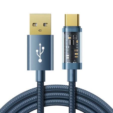 Joyroom kabel USB - USB Typ C do ładowania / transmisji danych 3A 1,2m niebieski (S-UC027A12)